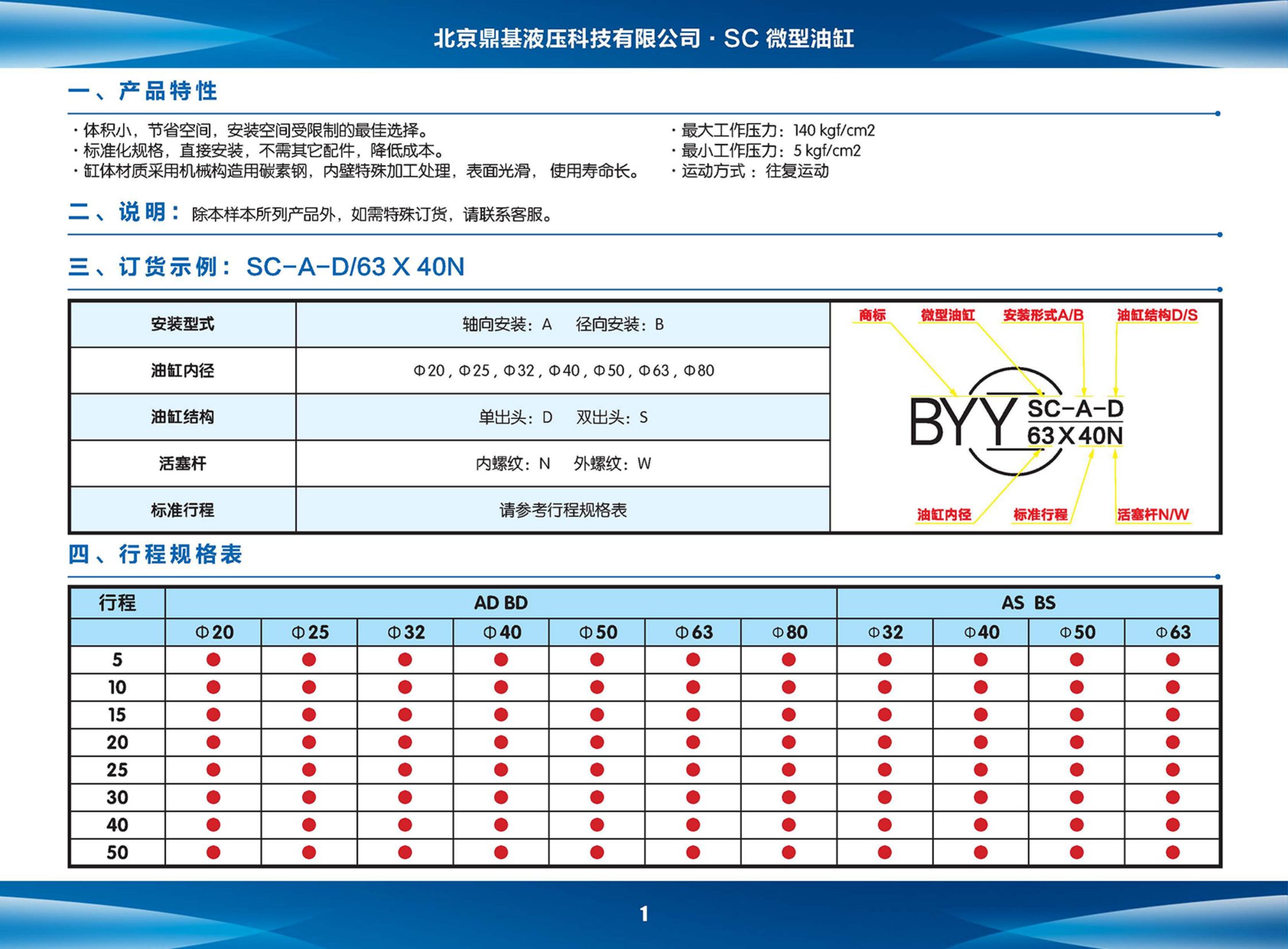 SC微型油缸